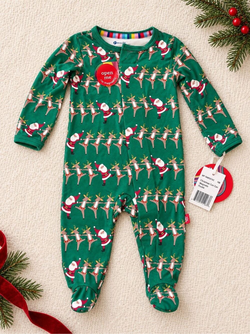 NWT Magnetic Me Holiday christmas can can modal magnetic cotton footie Newborn $